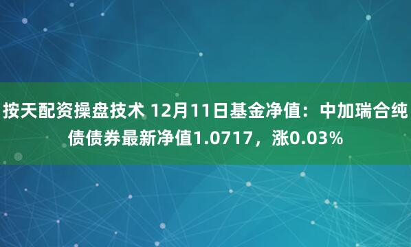 按天配资操盘技术 12月11日基金净值：中加瑞合纯债债券最新净值1.0717，涨0.03%