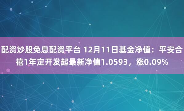 配资炒股免息配资平台 12月11日基金净值：平安合禧1年定开发起最新净值1.0593，涨0.09%