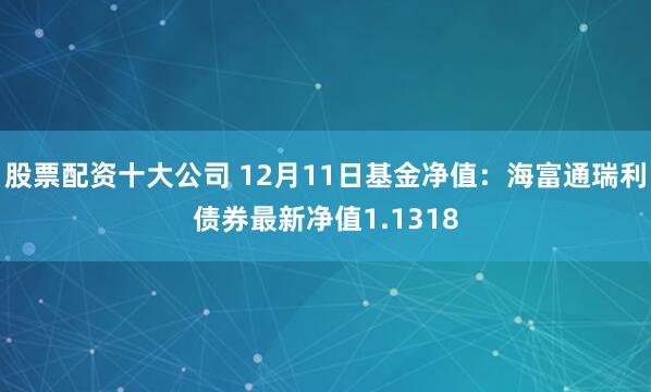 股票配资十大公司 12月11日基金净值：海富通瑞利债券最新净值1.1318