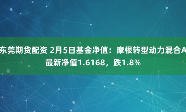 东莞期货配资 2月5日基金净值：摩根转型动力混合A最新净值1.6168，跌1.8%