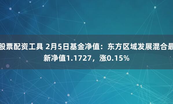 股票配资工具 2月5日基金净值：东方区域发展混合最新净值1.1727，涨0.15%