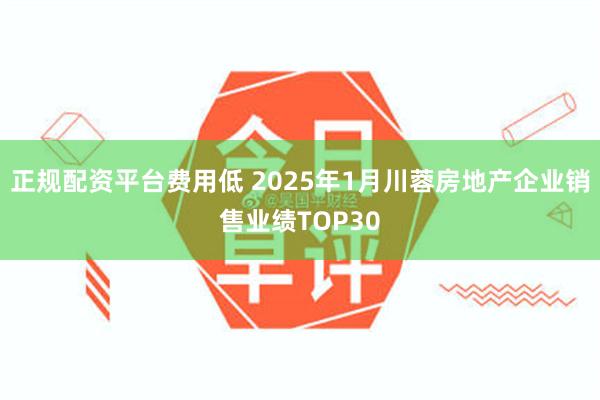 正规配资平台费用低 2025年1月川蓉房地产企业销售业绩TOP30